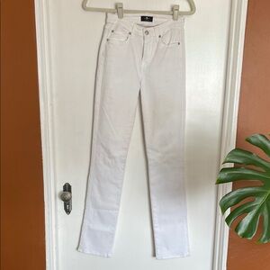 7 For All Mankind Women's White Kimmie Straight Leg Jeans